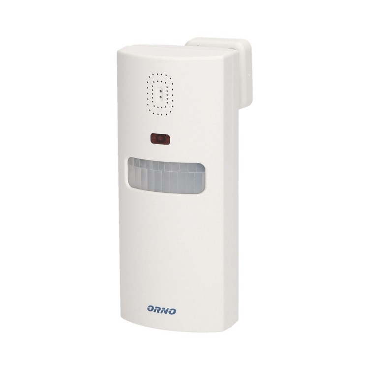Alarm bezprzewodowy z wbudowaną syreną sterowany pilotem 6m OR-MA-711 Orno bateryjny 3xAA 100dB 100° IP20