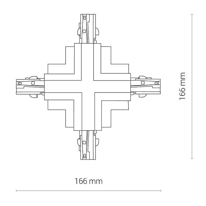 Łącznik do szynoprzewodu krzyżowy X CTLS RECESSED POWER X CONNECTOR BLACK 8680 NOWODVORSKI Lighting Loft nowoczesna trójfazowa 3 fazowa 3F sufitowy do oświetlenie szynowe listwa podtynkowa szynoprzewodów wpuszczany złączka czarny Inspiracje Premium