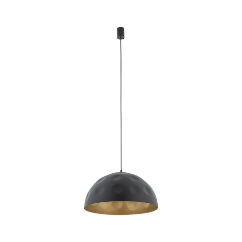 Lampa sufitowa wisząca Industrialna Loft HEMISPHERE HIT BLACK-GOLD L 10703 NOWODVORSKI Lighting E27 x1 50cm oświetleniowa żyrandol nowoczesna metal do Kuchni Jadalni nad stół blat wyspę z przetłoczeniami czarno-złota satynowy zwis Inspiracje Premium