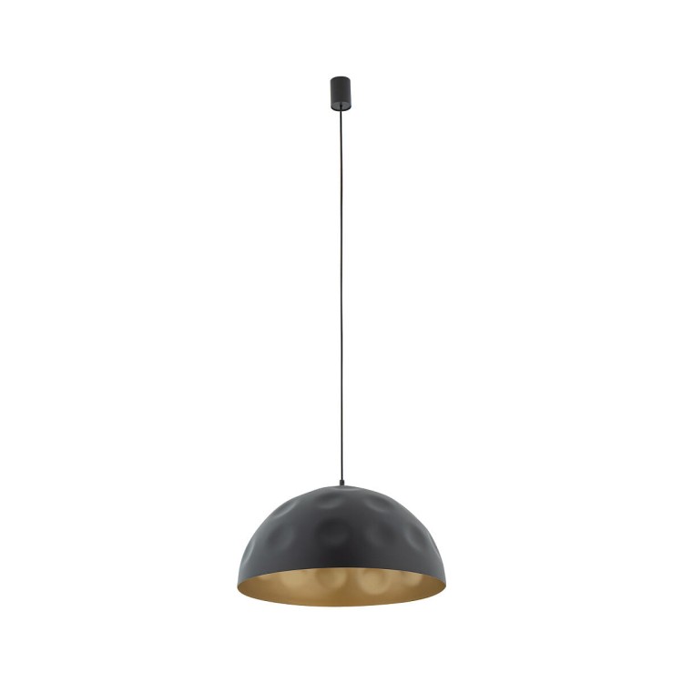 Lampa sufitowa wisząca Industrialna Loft HEMISPHERE HIT BLACK-GOLD L 10703 NOWODVORSKI Lighting E27 x1 50cm oświetleniowa żyrandol nowoczesna metal do Kuchni Jadalni nad stół blat wyspę z przetłoczeniami czarno-złota satynowy zwis Inspiracje Premium