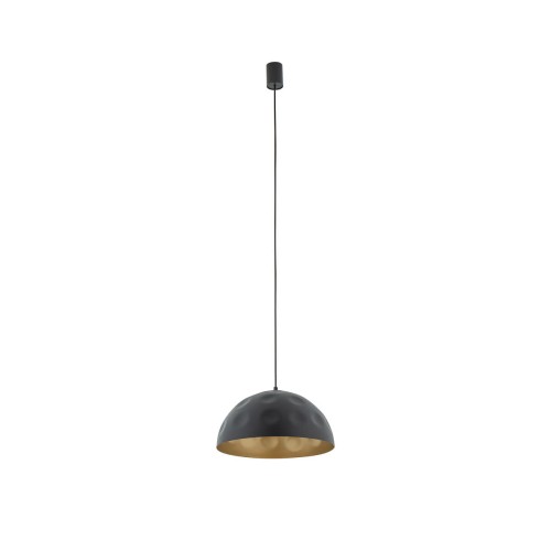 Lampa sufitowa wisząca Industrialna Loft HEMISPHERE HIT BLACK-GOLD S 10702 NOWODVORSKI Lighting E27 x1 33cm oświetleniowa żyrandol nowoczesna metal do Kuchni Jadalni nad stół blat wyspę z przetłoczeniami czarno-złota satynowy zwis Inspiracje Premium