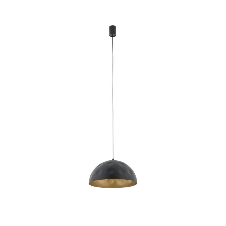 Lampa sufitowa wisząca Industrialna Loft HEMISPHERE HIT BLACK-GOLD S 10702 NOWODVORSKI Lighting E27 x1 33cm oświetleniowa żyrandol nowoczesna metal do Kuchni Jadalni nad stół blat wyspę z przetłoczeniami czarno-złota satynowy zwis Inspiracje Premium
