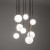 Lampa sufitowa wisząca Loft KARO VIII 10934 NOWODVORSKI Lighting 8xG9 nowoczesna oprawa oświetleniowa kula biała zwis czarno-złoty czarny czarna metal szkło Inspiracje Premium