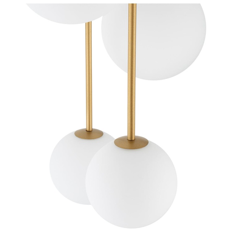Lampa sufitowa wisząca Loft KARO VIII 10934 NOWODVORSKI Lighting 8xG9 nowoczesna oprawa oświetleniowa kula biała zwis czarno-złoty czarny czarna metal szkło Inspiracje Premium