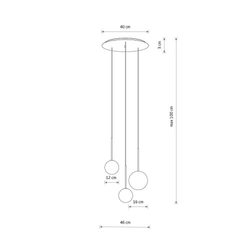 Lampa sufitowa wisząca Loft KARO III 10304 NOWODVORSKI Lighting 3xG9 nowoczesna oprawa oświetleniowa kula biała zwis czarno-złoty czarny czarna metal szkło Inspiracje Premium