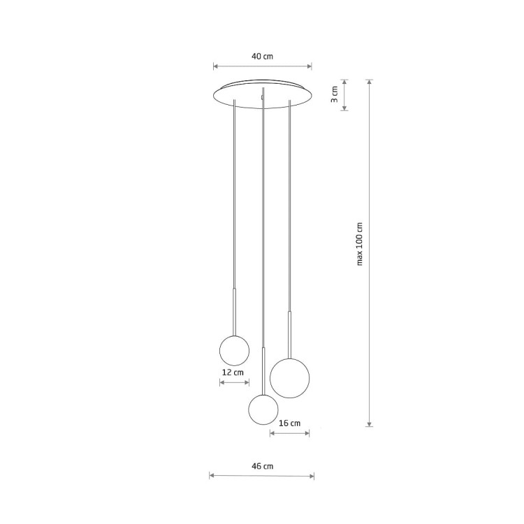 Lampa sufitowa wisząca Loft KARO III 10304 NOWODVORSKI Lighting 3xG9 nowoczesna oprawa oświetleniowa kula biała zwis czarno-złoty czarny czarna metal szkło Inspiracje Premium
