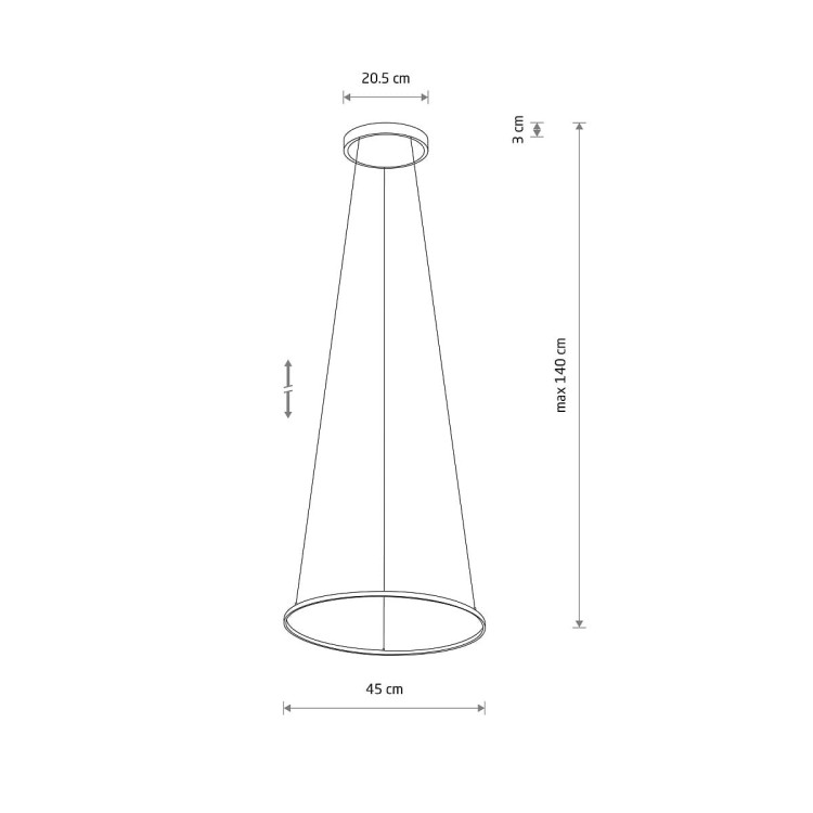 Lampa sufitowa wisząca Industrialna Loft CIRCOLO LED S SH-45 BLACK 10863 NOWODVORSKI Lighting 4000K 18W 45cm oświetleniowa żyrandol nowoczesna metal czarna czarny zwis barwa dzienna neutralna Inspiracje Premium