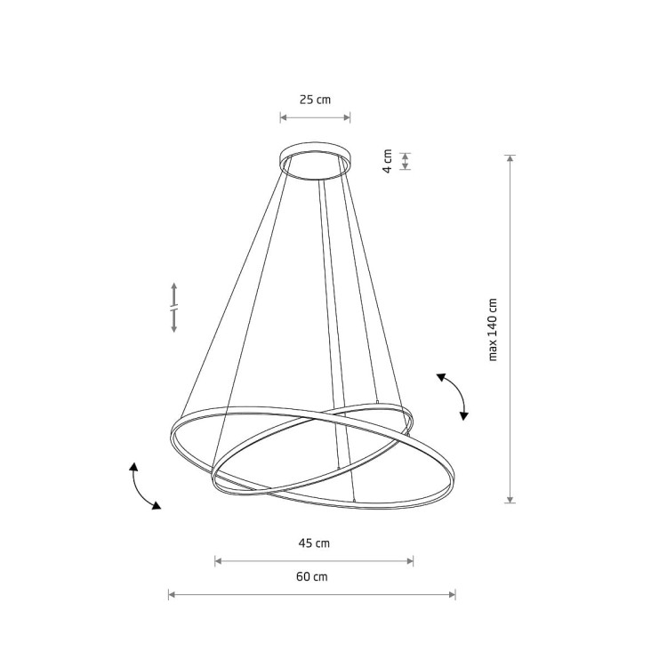 Lampa sufitowa wisząca Industrialna Loft CIRCOLO LED S SH-45/60 BLACK 10864 NOWODVORSKI Lighting 4000K 35W 60cm oświetleniowa żyrandol nowoczesna metal czarna czarny zwis barwa dzienna neutralna Inspiracje Premium