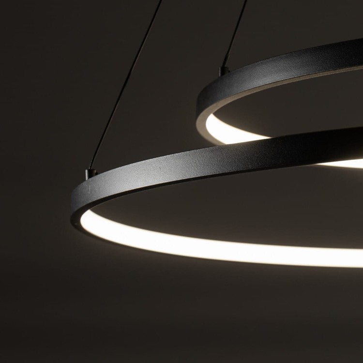 Lampa sufitowa wisząca Industrialna Loft CIRCOLO LED S SH-45/60 BLACK 10814 NOWODVORSKI Lighting 3000K 35W 60cm oświetleniowa żyrandol nowoczesna metal czarna czarny zwis barwa ciepła ciepłobiała Inspiracje Premium