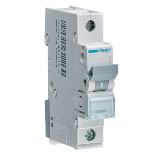 Wyłącznik nadmiarowo-prądowy MCB 1P B 6A MBN106E Hager B6 B6/1 Icn=6000A nadprądowy 1-biegunowy eska