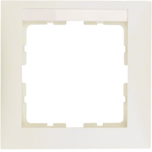 B.Kwadrat Ramka 1-krotna z polem opisowym, kremowy, połysk 10118912 HAGER BERKER