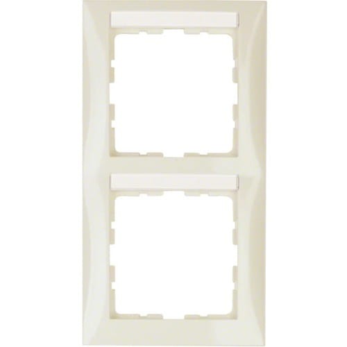 B.Kwadrat Ramka 2-krotna pionowa z polem opisowym, kremowy, połysk 10128912 HAGER BERKER