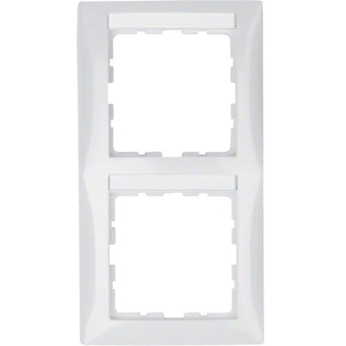 B.Kwadrat Ramka 2-krotna pionowa z polem opisowym, biały, połysk 10128919 HAGER BERKER