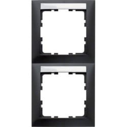 B.Kwadrat Ramka 2-krotna pionowa z polem opisowym, antracyt, mat 10129969 HAGER BERKER