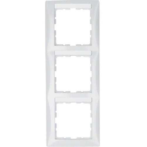 B.Kwadrat Ramka 3-krotna pionowa z polem opisowym, biały, połysk 10138919 HAGER BERKER
