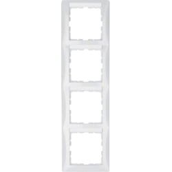 B.Kwadrat Ramka 4-krotna pionowa z polem opisowym, biały, połysk 10148919 HAGER BERKER