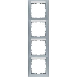 B.Kwadrat Ramka 4-krotna pionowa z polem opisowym, alu, mat 10149959 HAGER BERKER