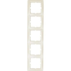 B.Kwadrat Ramka 5-krotna pionowa z polem opisowym, kremowy, połysk 10158912 HAGER BERKER