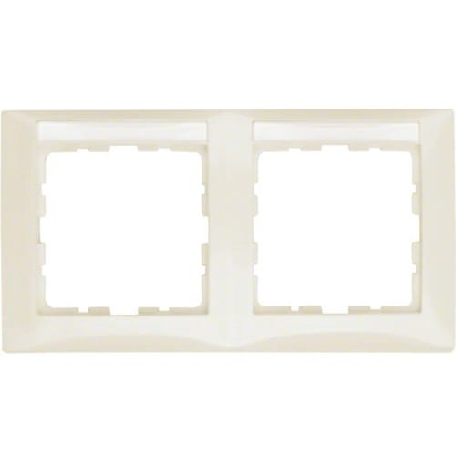B.Kwadrat Ramka 2-krotna pozioma z polem opisowym, kremowy, połysk 10228912 HAGER BERKER