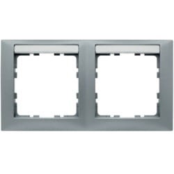 B.Kwadrat Ramka 2-krotna pozioma z polem opisowym, alu, mat 10229959 HAGER BERKER