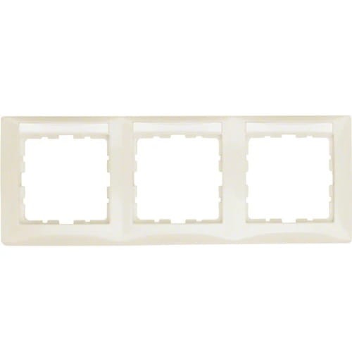 B.Kwadrat Ramka 3-krotna pozioma z polem opisowym, kremowy, połysk 10238912 HAGER BERKER