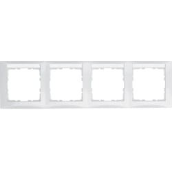B.Kwadrat Ramka 4-krotna pozioma z polem opisowym, bialy, połysk 10248919 HAGER BERKER