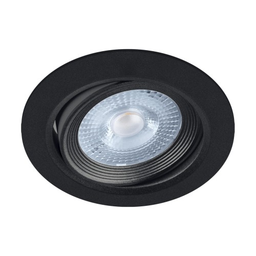 Oczko sufitowe LED okrągłe 5W MONI LED C NW BLACK 03859 Struhm Ideus 4000K wpuszczane do zabudowy sufitu podwieszanego lampa oprawa barwa dzienna neutralna biel czarne czarny