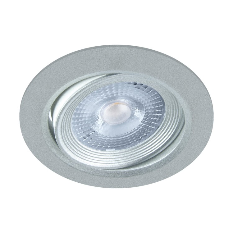Oczko sufitowe LED okrągłe 5W MONI LED C NW SILVER 03857 Struhm Ideus 4000K wpuszczane do zabudowy sufitu podwieszanego lampa oprawa barwa dzienna neutralna biel srebrne srebrny