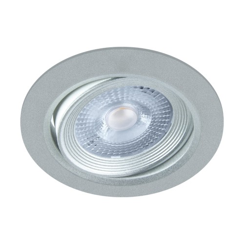 Oczko sufitowe LED okrągłe 5W MONI LED C WW SILVER 03227 Struhm Ideus 3000K wpuszczane do zabudowy sufitu podwieszanego lampa oprawa barwa dzienna ciepłobiała ciepła srebrne srebrny