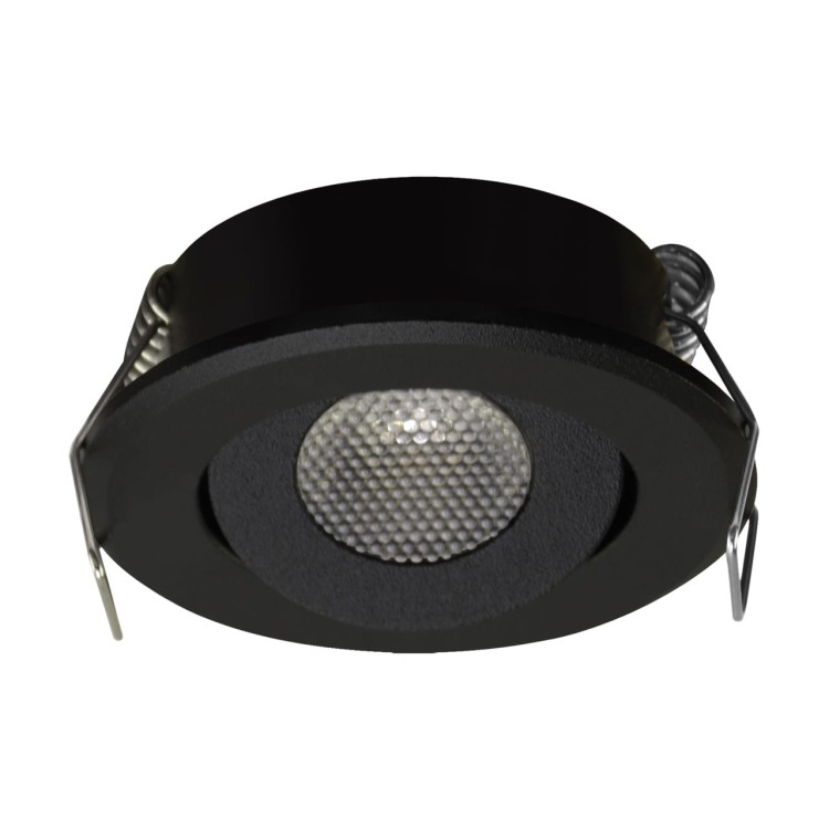 Oczko sufitowe LED okrągłe MATI LED C 1,5W BLACK NW 03737 Struhm Ideus 4200K wpuszczane do zabudowy sufitu podwieszanego lampa oprawa barwa dzienna neutralna ciepła czarne czarny
