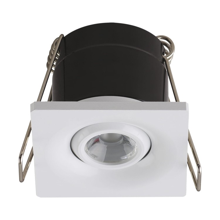 Oczko sufitowe LED kwadratowe GOL LED D 1,6W WHITE NW 03890 Struhm Ideus 4300K wpuszczane do zabudowy sufitu podwieszanego lampa oprawa barwa dzienna neutralna białe biały