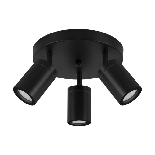 Lampa ścienno-sufitowa Industrialna Kinkiet TENOR GU10 3C BLACK 04075 Struhm Ideus 3x GU10 IP44  Czarna Loft nowoczesny metalowy czarny potrójny