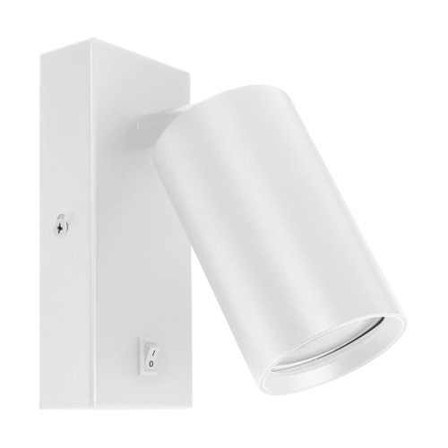 Lampa ścienna Kinkiet z włącznikiem Industrialny DARIA WLL GU10 WHITE 03952 Struhm Ideus nowoczesna oprawa oświetleniowa metalowy do sypialni biała biały pojedynczy