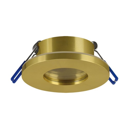 Oczko sufitowe LED okrągłe DUKAT C GOLDEN GU10 04242 Struhm Ideus wpuszczane do zabudowy sufitu podwieszanego lampa sufitowa oprawa punktowa do łazienki złote złota złoty