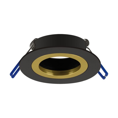Oczko sufitowe LED okrągłe PLUTO C BLACK/GOLDEN 04237 Struhm Ideus wpuszczane do zabudowy sufitu podwieszanego lampa sufitowa oprawa punktowa czarno złote czarne czarny