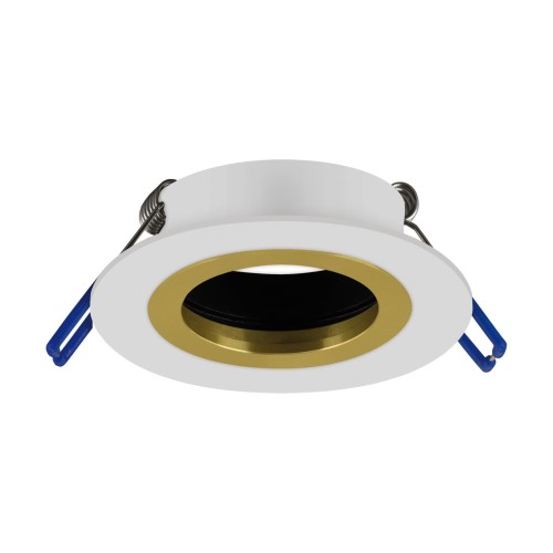 Oczko sufitowe LED okrągłe PLUTO C WHITE/GOLDEN 04236 Struhm Ideus wpuszczane do zabudowy sufitu podwieszanego lampa sufitowa oprawa punktowa biało złote białe biały