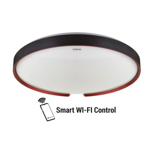 Plafoniera Plafon Łazienkowy ESPERANTO LED C 48W IP44 04077 Struhm Ideus Tuya 50cm do łazienki sypialni korytarza jadalni oprawa lampa sufitowa czarny czarna sterowana telefonem smartfonem Google Home