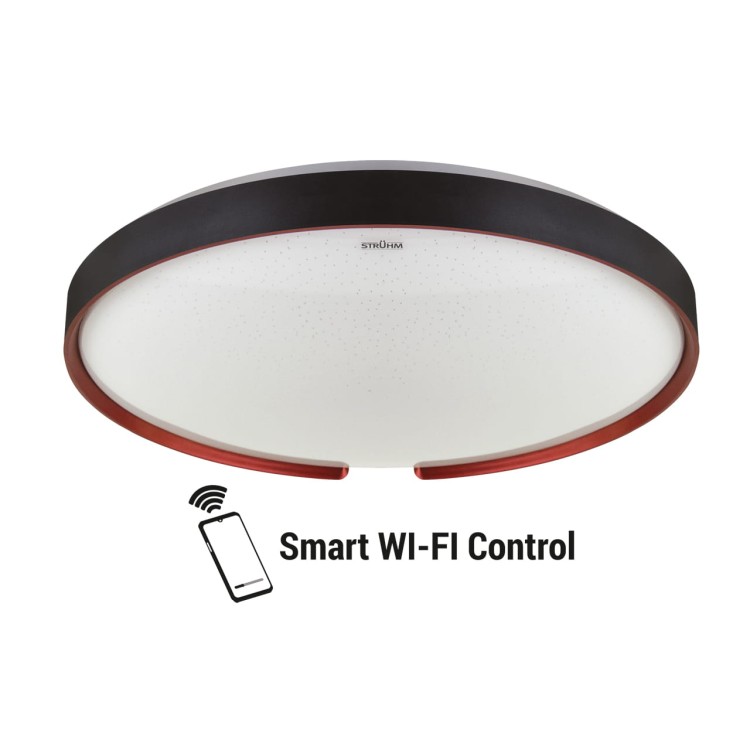 Plafoniera Plafon Łazienkowy ESPERANTO LED C 48W IP44 04077 Struhm Ideus Tuya 50cm do łazienki sypialni korytarza jadalni oprawa lampa sufitowa czarny czarna sterowana telefonem smartfonem Google Home