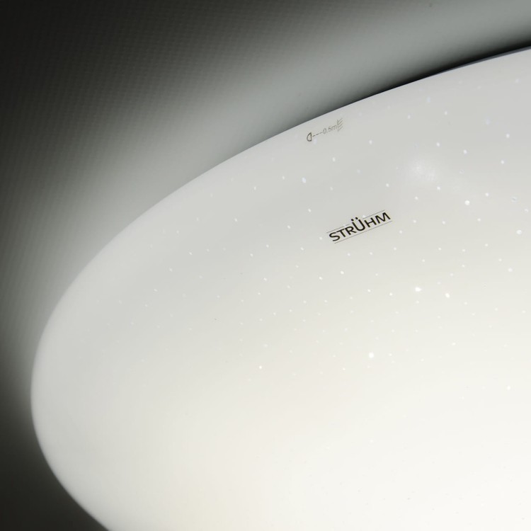 Plafoniera Plafon Łazienkowy BIGBEN LED C 72W NW 03700 Struhm Ideus z Pilotem IP44 do łazienki sypialni korytarza jadalni oprawa lampa sufitowa barwa neutralna biała biały