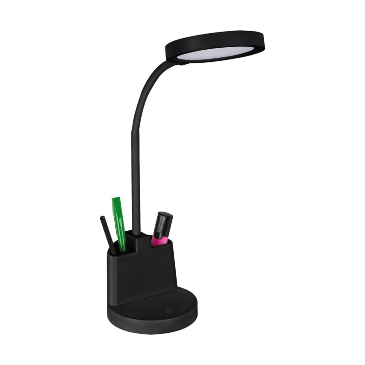 Lampa biurkowa SMD LED LABOR LED BLACK 03824 Struhm Ideus lampka z pojemnikiem na długopisy ołówki przybory Czarna