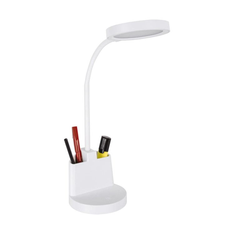 Lampa biurkowa SMD LED LABOR LED WHITE 03823 Struhm Ideus lampka z pojemnikiem na długopisy ołówki przybory Biała