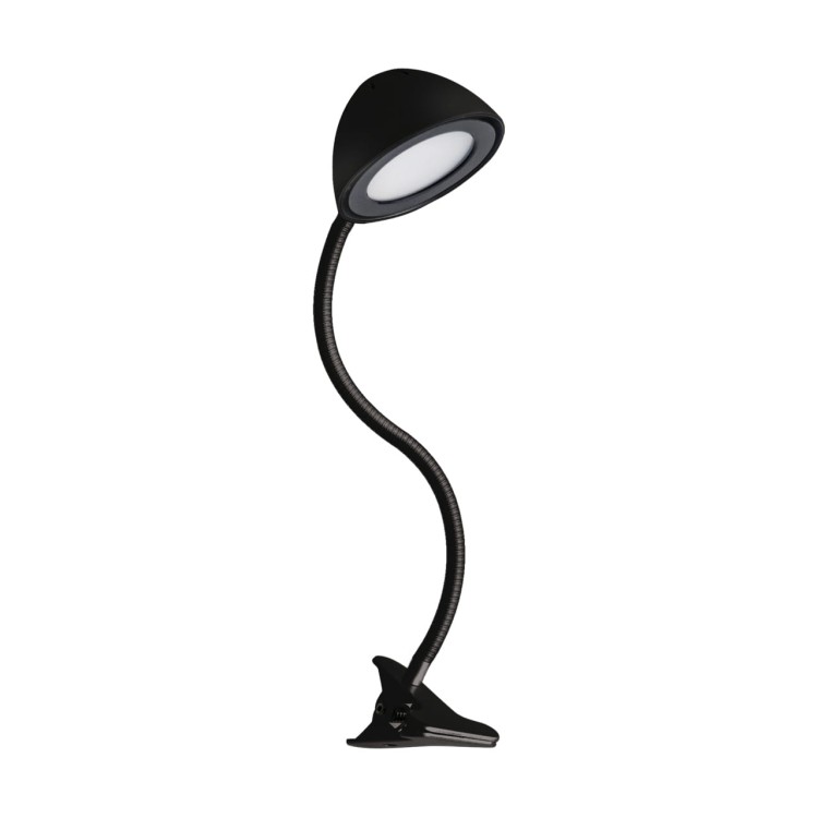 Lampa biurkowa SMD LED RONI LED BLACK CLIP 02877 Struhm Ideus lampka z klipsem do biurka półki Czarna