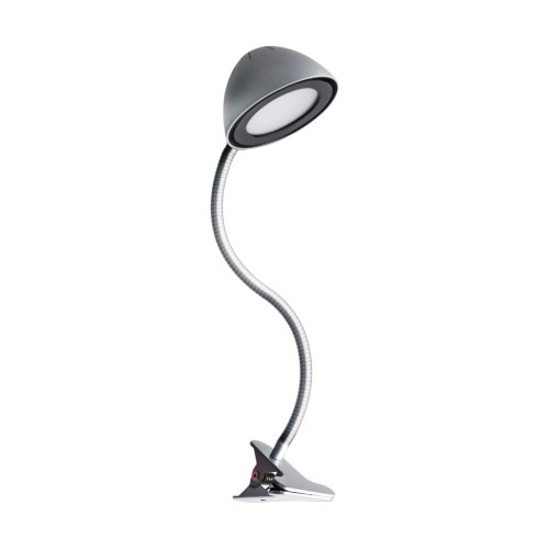 Lampa biurkowa SMD LED RONI LED SILVER CLIP 02876 Struhm Ideus lampka z klipsem do biurka półki Srebrna szara
