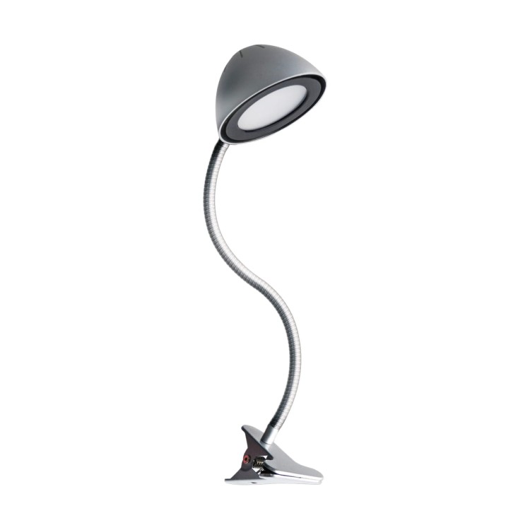 Lampa biurkowa SMD LED RONI LED SILVER CLIP 02876 Struhm Ideus lampka z klipsem do biurka półki Srebrna szara