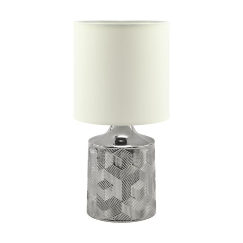 Lampa stołowa nocna LINDA E14 CHROME/WHITE 03785 Struhm Ideus lampka chrom srebrno biała