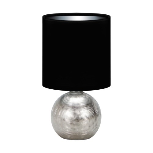 Lampa stołowa nocna PERLO E14 SILVER/BLACK 03290 Struhm Ideus lampka chrom srebrno czarna