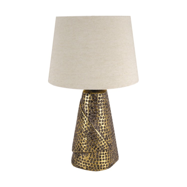 Lampa stołowa nocna MAGDA E27 GOLD / BEIGE 03963 Struhm Ideus lampka Złota złoto beżowa
