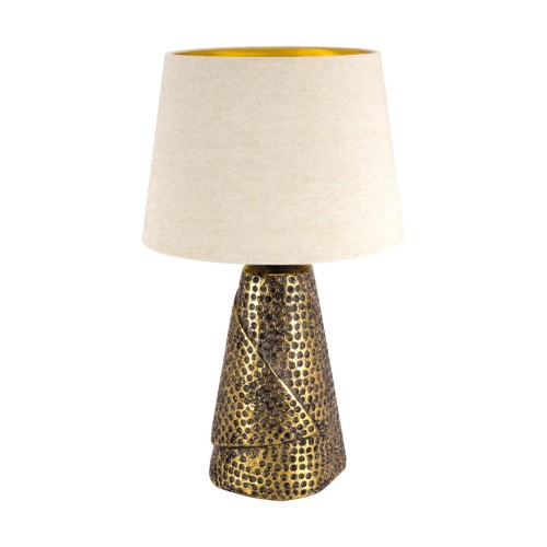 Lampa stołowa nocna MAGDA E27 GOLD / BEIGE 03963 Struhm Ideus lampka Złota złoto beżowa