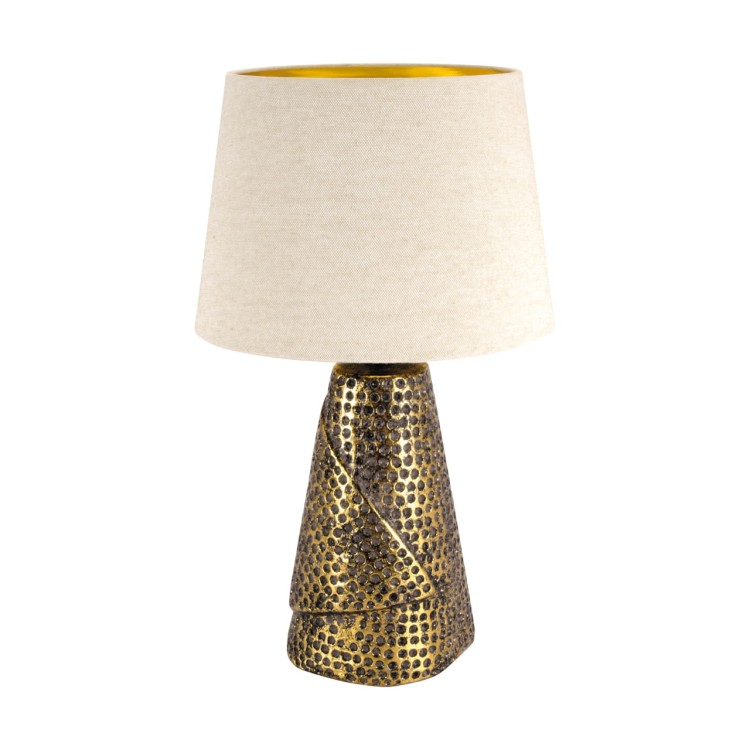 Lampa stołowa nocna MAGDA E27 GOLD / BEIGE 03963 Struhm Ideus lampka Złota złoto beżowa