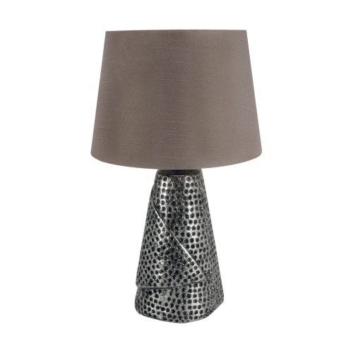 Lampa stołowa nocna MAGDA E27 SILVER / GREY 03962 Struhm Ideus lampka Srebrna srebrno szara